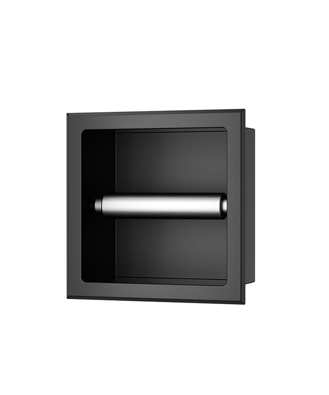 Xellanz Rocko toiletrolhouder inbouw mat zwart | Schwertz & Co
