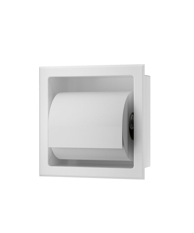 Xellanz Rocko toiletrolhouder inbouw mat wit - detailfoto | Schwertz & Co