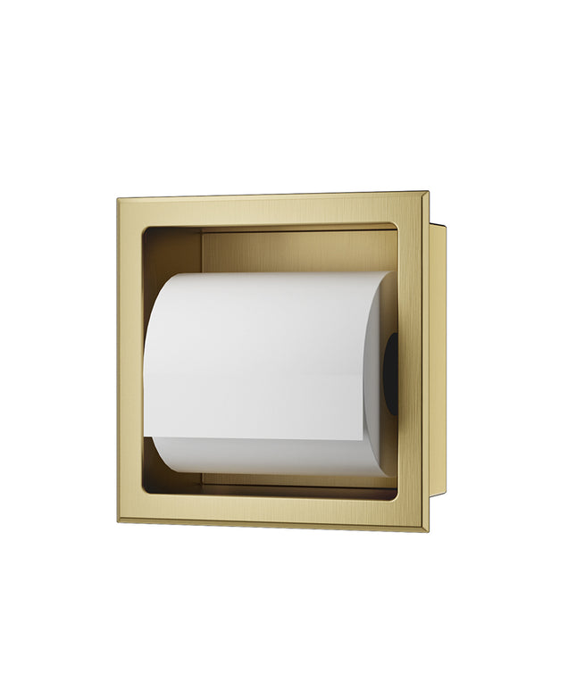 Xellanz Rocko toiletrolhouder geborsteld messing - detailfoto | Schwertz & Co