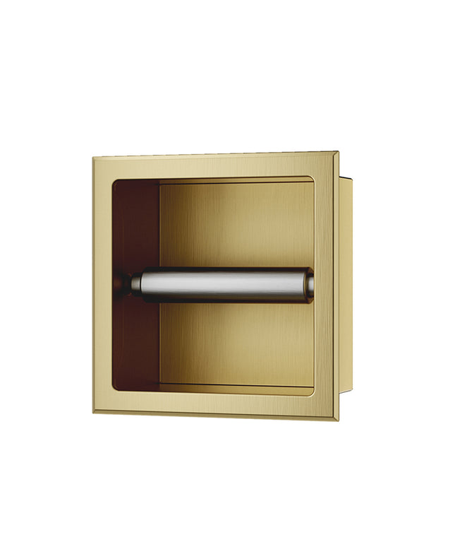 Xellanz Rocko inbouw toiletrolhouder geborsteld messing | Schwertz & Co