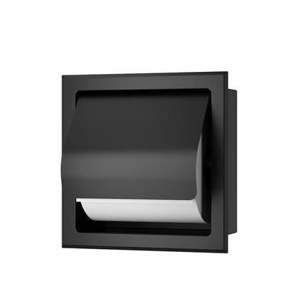 Xellanz Rocko toiletrolhouder met klep mat zwart - detailfoto | Schwertz & Co