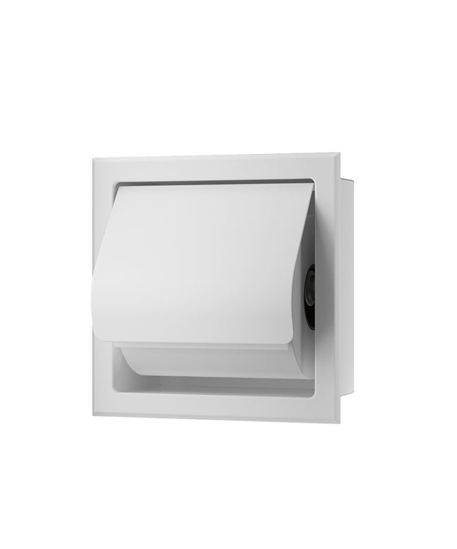 Xellanz Rocko toiletrolhouder met klep mat wit - detailfoto | Schwertz & Co