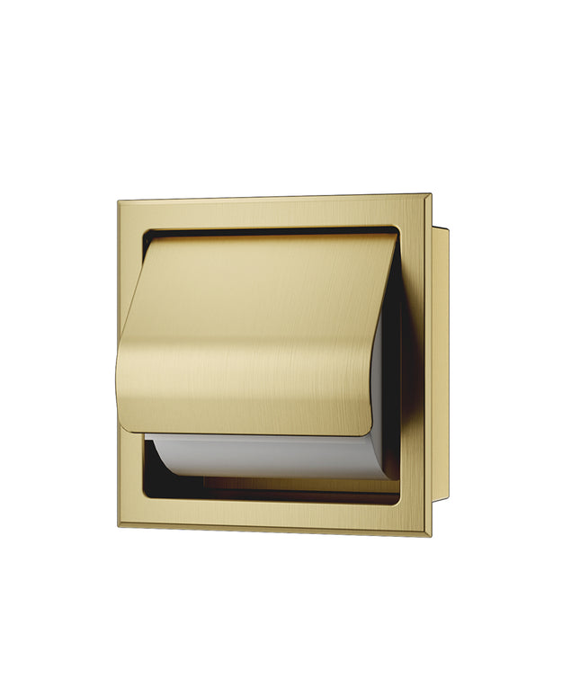 Xellanz Rocko toiletrolhouder geborsteld messing - detailfoto | Schwertz & Co