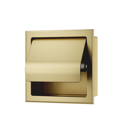Xellanz Rocko toiletrolhouder inbouw geborsteld messing | Schwertz & Co
