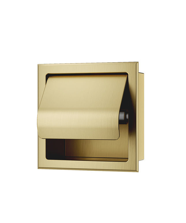 Xellanz Rocko toiletrolhouder inbouw geborsteld messing | Schwertz & Co
