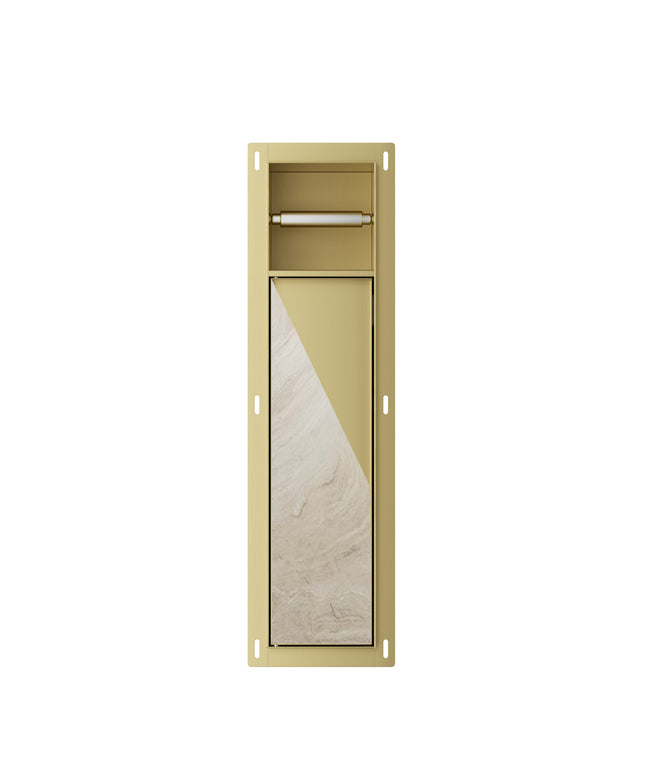 Xellanz Rocko inbouw toiletrol- en borstelhouder geborsteld messing | Schwertz & Co