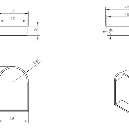 Wiesbaden Demis inbouwnis ovaal mat zwart - technische tekening | Schwertz & Co