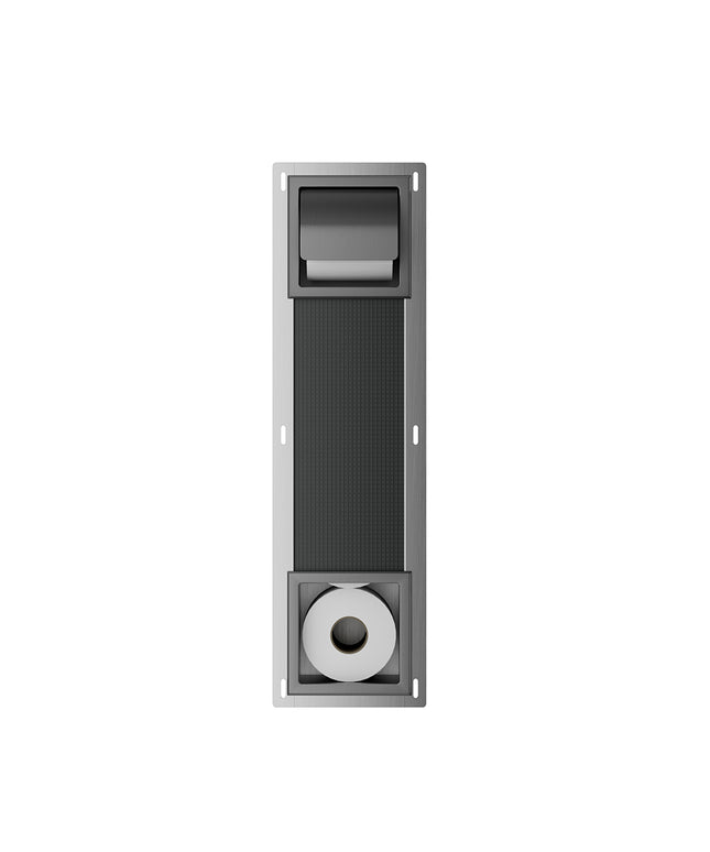 Xellanz Rocko inbouw toiletrolhouder met klep gunmetal - detailfoto | Schwertz & Co