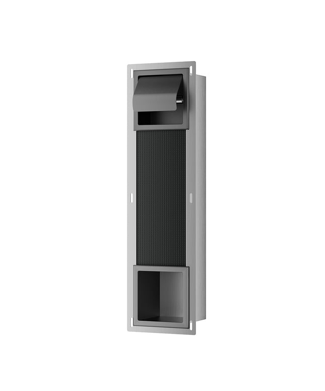 Xellanz Rocko inbouw toiletrolhouder met klep gunmetal - sfeerfoto | Schwertz & Co
