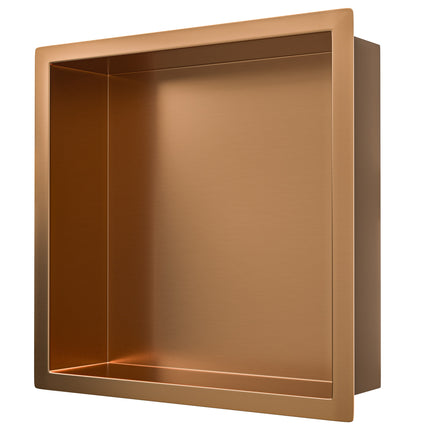 Wiesbaden Demis inbouwnis 30 x 30 x 10 cm geborsteld brons koper - sfeerfoto | Schwertz & Co