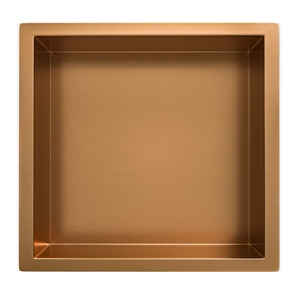 Wiesbaden Demis inbouwnis 30 x 30 x 10 cm geborsteld brons koper | Schwertz & Co