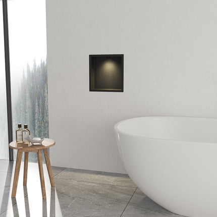Wiesbaden Demis inbouwnis met LED 30 x 30 cm mat zwart - sfeerfoto | Schwertz & Co