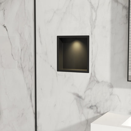 Wiesbaden Demis inbouwnis met LED 30 x 30 cm mat zwart - detailfoto verlichting | Schwertz & Co