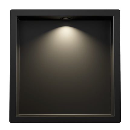Wiesbaden Demis inbouwnis met LED 30 x 30 cm mat zwart | Schwertz & Co