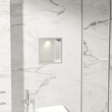 Wiesbaden Demis inbouwnis met LED 30 x 30 cm RVS - detailfoto verlichting | Schwertz & Co