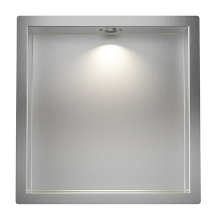 Wiesbaden Demis inbouwnis met LED 30 x 30 cm RVS | Schwertz & Co