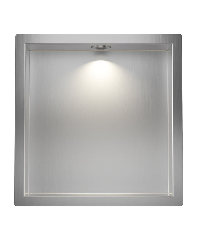 Wiesbaden Demis inbouwnis met LED 30 x 30 cm RVS | Schwertz & Co