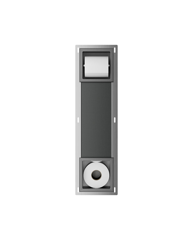 Xellanz Rocko inbouw toiletrolhouder zonder klep gunmetal - detailfoto | Schwertz & Co