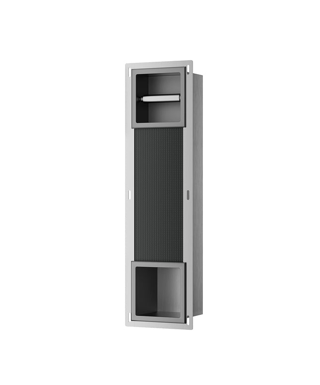Xellanz Rocko inbouw toiletrolhouder zonder klep gunmetal - sfeerfoto | Schwertz & Co