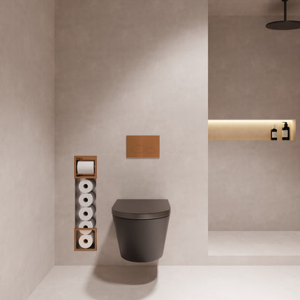 Xellanz Rocko inbouw toiletrolhouder zonder klep geborsteld brons koper - extra sfeerfoto | Schwertz & Co