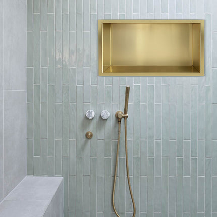 Wiesbaden Demis inbouwnis geborsteld messing - detailfoto afwerking | Schwertz & Co
