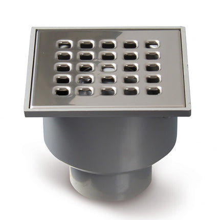 Xellanz doucheput 105 x 105 mm met onderuitloop RVS | Schwertz & Co