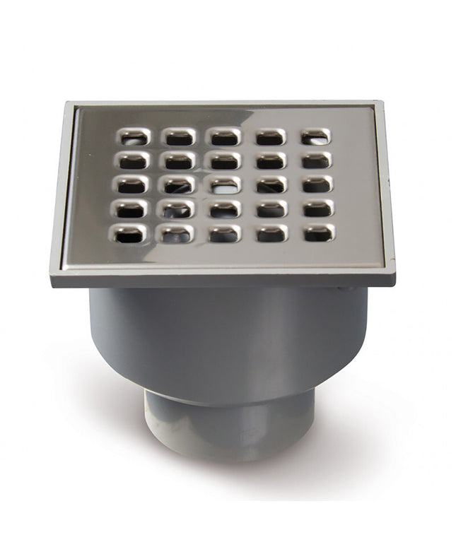 Xellanz doucheput 105 x 105 mm met onderuitloop RVS | Schwertz & Co
