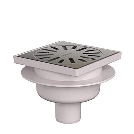 Xellanz doucheput 15 x 15 cm met onderuitloop RVS | Schwertz & Co