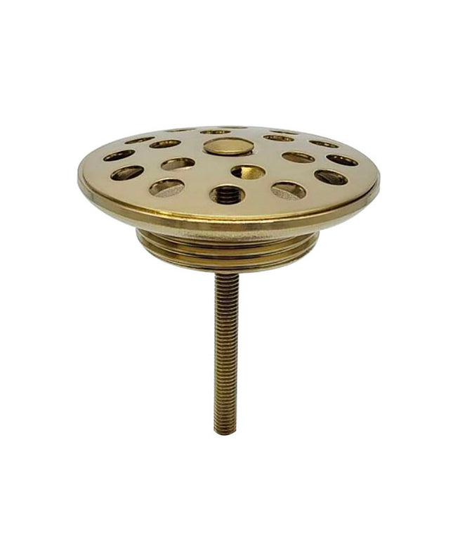 Xellanz Korv open afvoerplug met rooster 5/4 inch geborsteld messing PVD | Schwertz & Co
