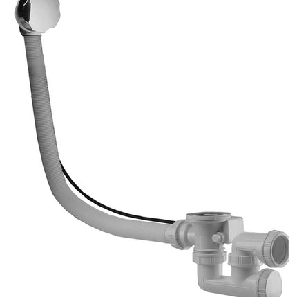 Riko Rezo badafvoer met overloop verlengd 70 mm chroom | Schwertz & Co