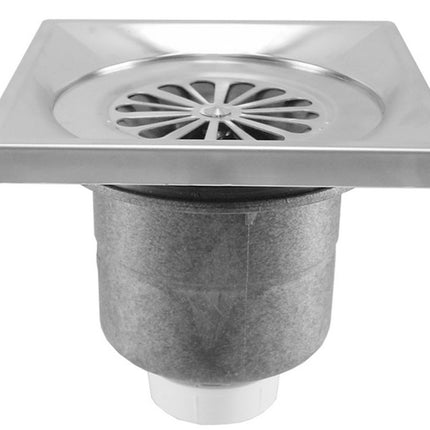 Riko luxe doucheput met onderuitlaat 14 x 14 cm RVS | Schwertz & Co