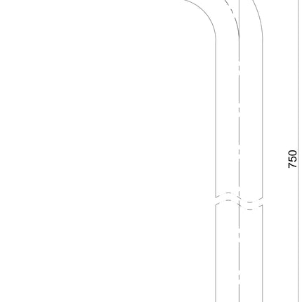 Wiesbaden UniMatch vloerbuis 75 x 22 x 3,2 cm gunmetal - technische tekening | Schwertz & Co