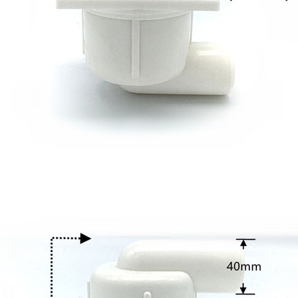 Riko doucheput met zijuitlaat 10 x 10 cm wit - technische tekening maatvoering | Schwertz & Co