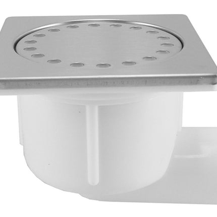 Riko doucheput met zijuitlaat 10 x 10 cm RVS | Schwertz & Co