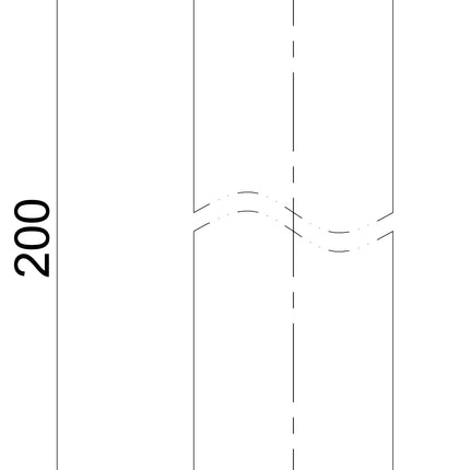 Wiesbaden UniMatch sifon verlengbuis 20 cm met kraag chroom - technische tekening | Schwertz & Co