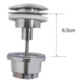 Wiesbaden UniMatch clickwaste afvoerplug 5/4 inch laag chroom - detailfoto | Schwertz & Co