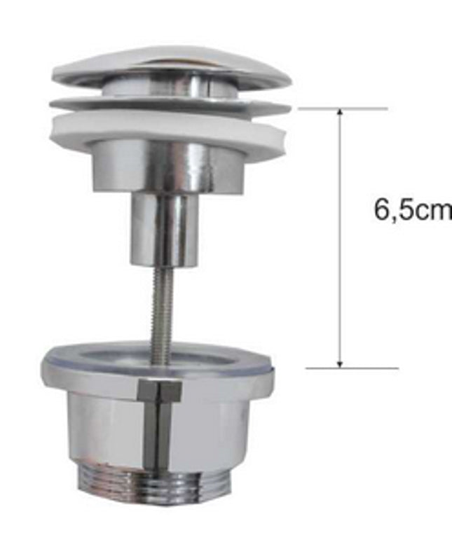 Wiesbaden UniMatch clickwaste afvoerplug 5/4 inch laag chroom - detailfoto | Schwertz & Co