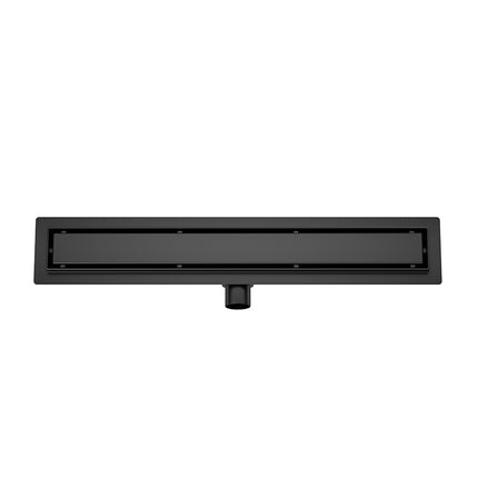 Wiesbaden douchegoot met flens en tegelrooster 80 x 7 cm mat zwart | Schwertz & Co