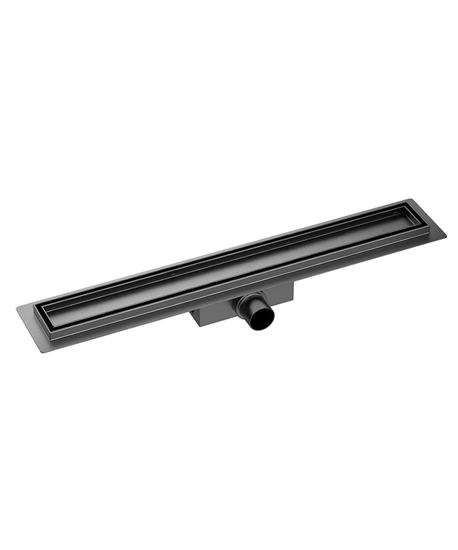 Wiesbaden douchegoot met tegelrooster 70 cm gunmetal - sfeerfoto | Schwertz & Co