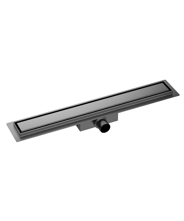 Wiesbaden douchegoot met tegelrooster 100 cm gunmetal - sfeerfoto | Schwertz & Co