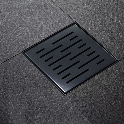 Wiesbaden doucheput met flens en zijuitlaat 20 x 20 cm mat zwart - sfeerfoto | Schwertz & Co
