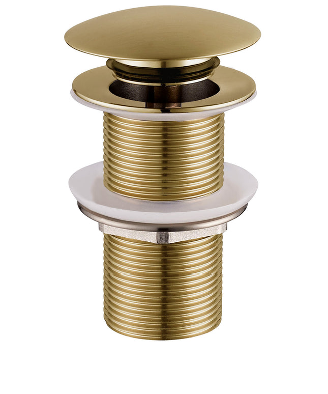 Wiesbaden UniMatch clickwaste afvoerplug verlengd 5/4 inch geborsteld messing PVD | Schwertz & Co