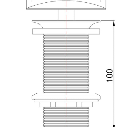 Wiesbaden UniMatch open afvoerplug verlengd geborsteld staal - technische tekening | Schwertz & Co