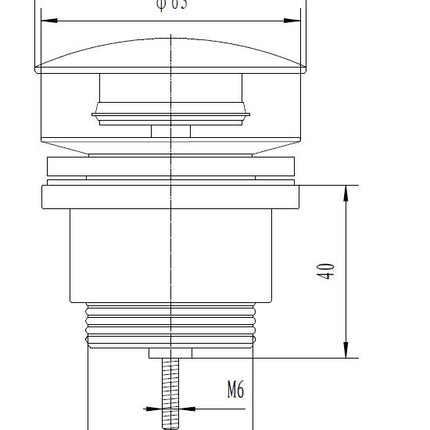 Xellanz Eco clickwaste afvoerplug 5/4 inch chroom - technische tekening | Schwertz & Co