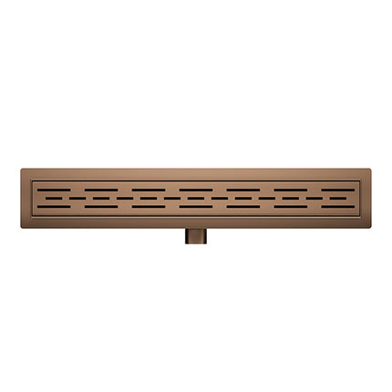Wiesbaden douchegoot met flens en rooster 70 x 7 cm geborsteld brons koper | Schwertz & Co