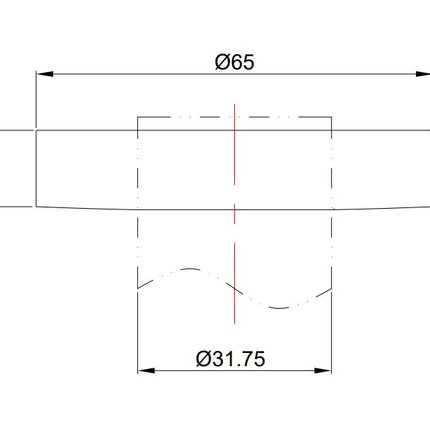 Wiesbaden UniMatch sifonrozet 32 x 65 mm geborsteld messing - technische tekening | Schwertz & Co
