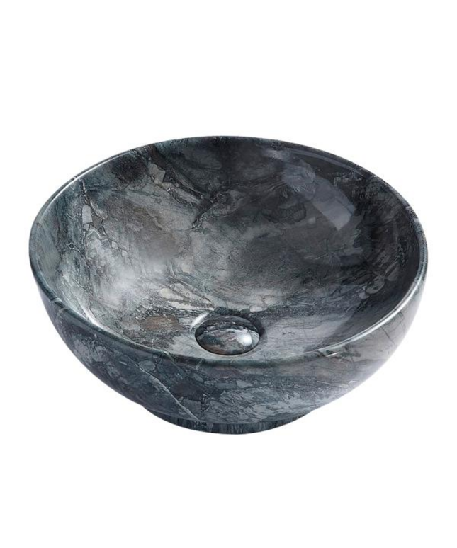 ALONI Mouse Keramische Opbouw Waskom met Push-Up – 41x18 cm – Marmerlook