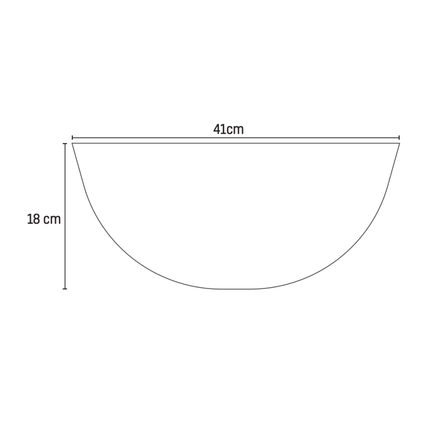 ALONI Mouse Keramische Opbouw Waskom met Push-Up – 41x18 cm – Marmerlook