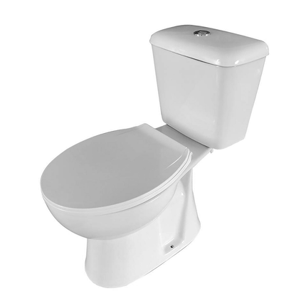 Aloni Pro duoblok / staand toilet – S-trap vloeruitlaat – met reservoir – dubbele spoeling – met softclose zitting – glanzend wit