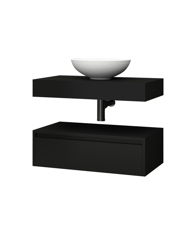 ALONI LINA wastafelonderkast – 80 cm – Mat zwart